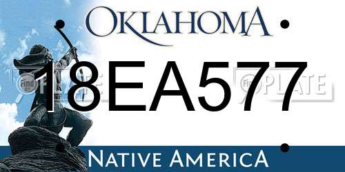 18EA577 Oklahoma License Plate