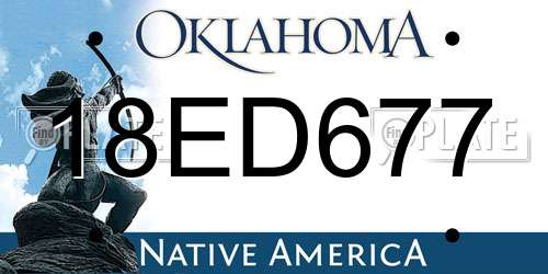 18ED677 Oklahoma License Plate