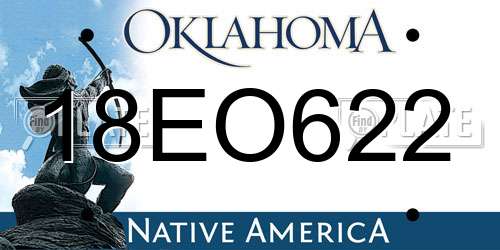 18EO622 Oklahoma License Plate