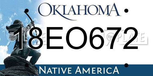 18EO672 Oklahoma License Plate