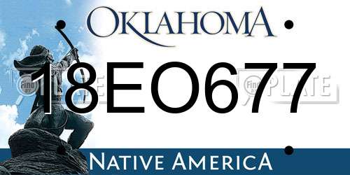 18EO677 Oklahoma License Plate