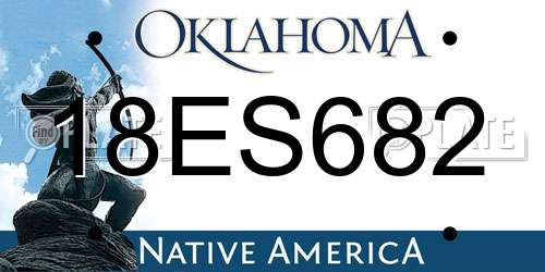 18ES682 Oklahoma License Plate