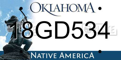 18GD534 Oklahoma License Plate