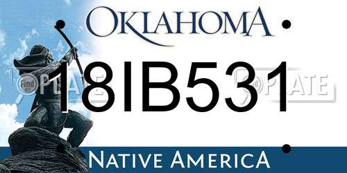 18IB531 Oklahoma License Plate