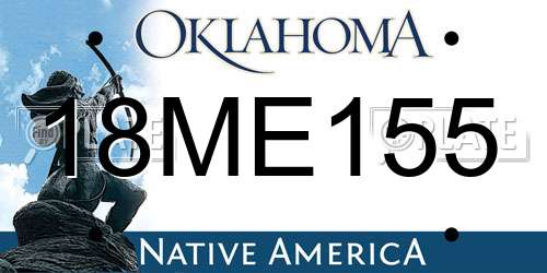 18ME155 Oklahoma License Plate