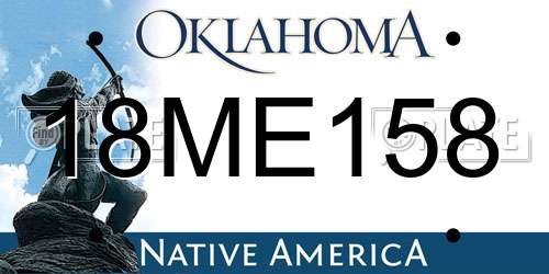 18ME158 Oklahoma License Plate