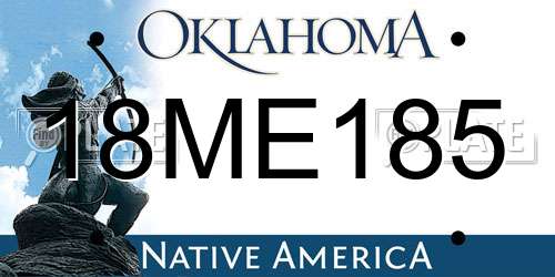 18ME185 Oklahoma License Plate