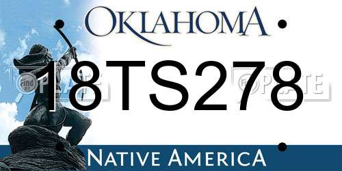 18TS278 Oklahoma License Plate