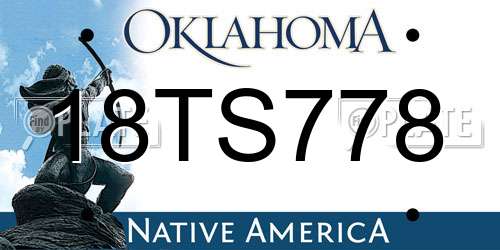 18TS778 Oklahoma License Plate