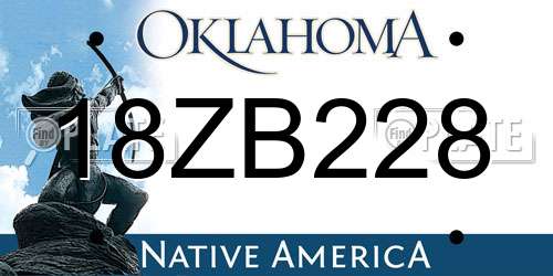 18ZB228 Oklahoma License Plate