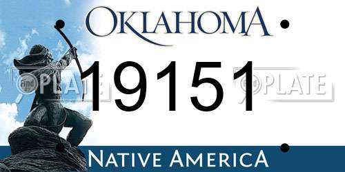 19151 Oklahoma License Plate