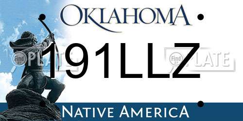 191LLZ Oklahoma License Plate