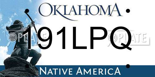 191LPQ Oklahoma License Plate