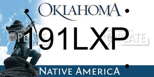 191LXP Oklahoma License Plate