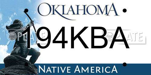 194KBA Oklahoma License Plate
