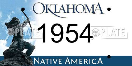1954 Oklahoma License Plate