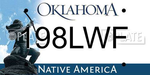198LWF Oklahoma License Plate
