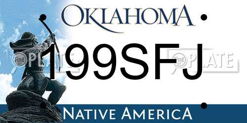 199SFJ Oklahoma License Plate
