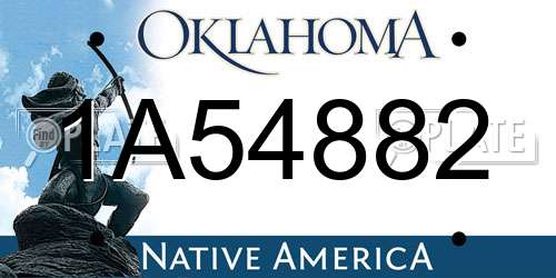 1A54882 Oklahoma License Plate