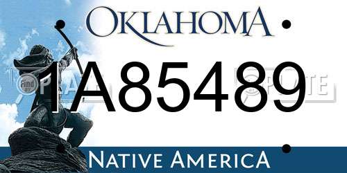 1A85489 Oklahoma License Plate