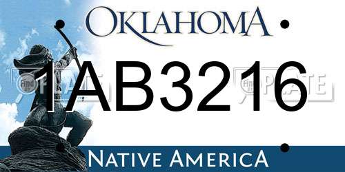 1AB3216 Oklahoma License Plate