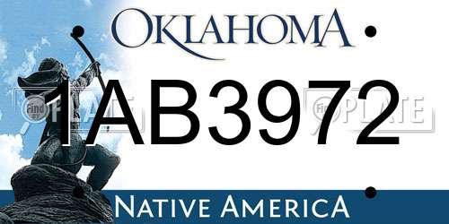 1AB3972 Oklahoma License Plate