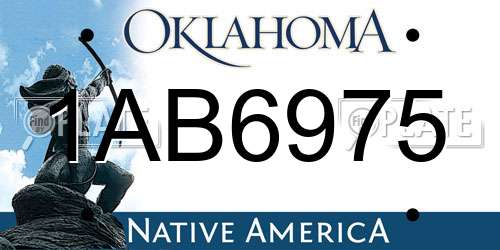 1AB6975 Oklahoma License Plate