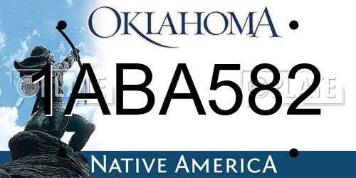 1ABA582 Oklahoma License Plate