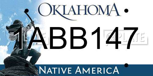 1ABB147 Oklahoma License Plate