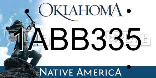 1ABB335 Oklahoma License Plate