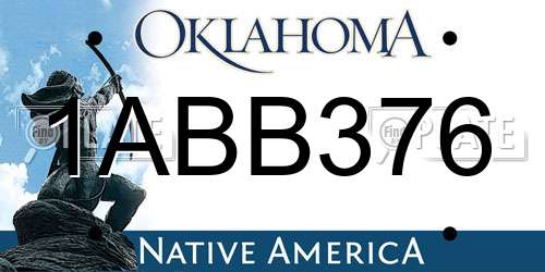 1ABB376 Oklahoma License Plate