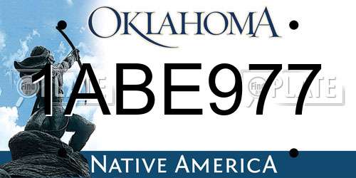 1ABE977 Oklahoma License Plate