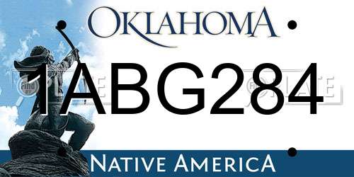 1ABG284 Oklahoma License Plate