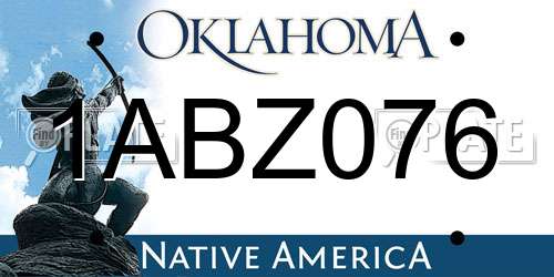 1ABZ076 Oklahoma License Plate