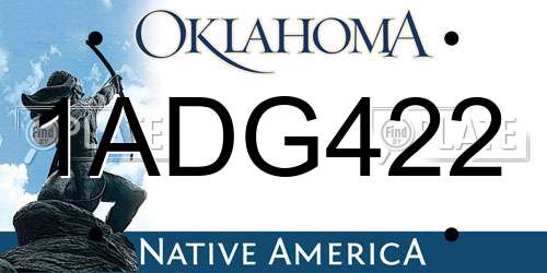 1ADG422 Oklahoma License Plate