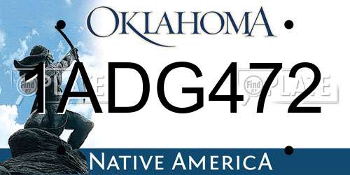 1ADG472 Oklahoma License Plate