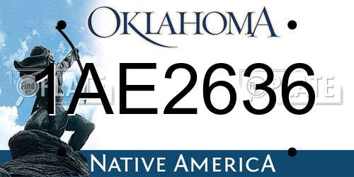 1AE2636 Oklahoma License Plate