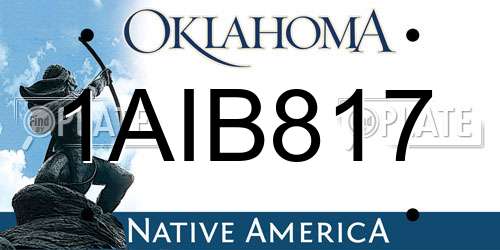 1AIB817 Oklahoma License Plate