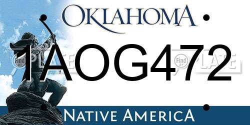 1AOG472 Oklahoma License Plate
