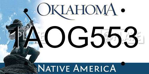 1AOG553 Oklahoma License Plate