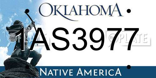 1AS3977 Oklahoma License Plate