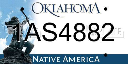 1AS4882 Oklahoma License Plate