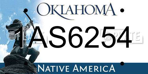 1AS6254 Oklahoma License Plate