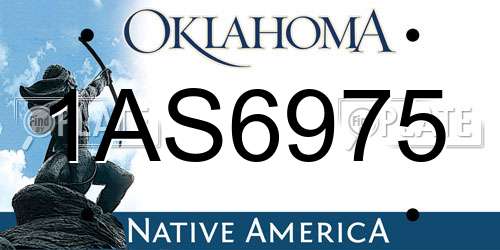 1AS6975 Oklahoma License Plate
