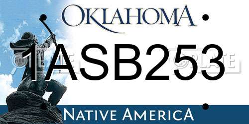 1ASB253 Oklahoma License Plate