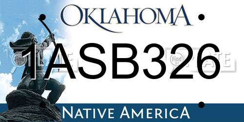 1ASB326 Oklahoma License Plate