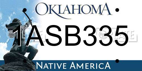 1ASB335 Oklahoma License Plate