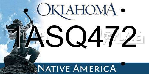 1ASQ472 Oklahoma License Plate