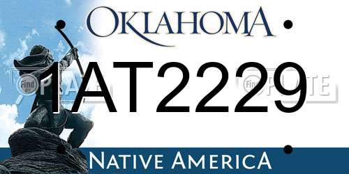 1AT2229 Oklahoma License Plate