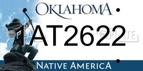 1AT2622 Oklahoma License Plate